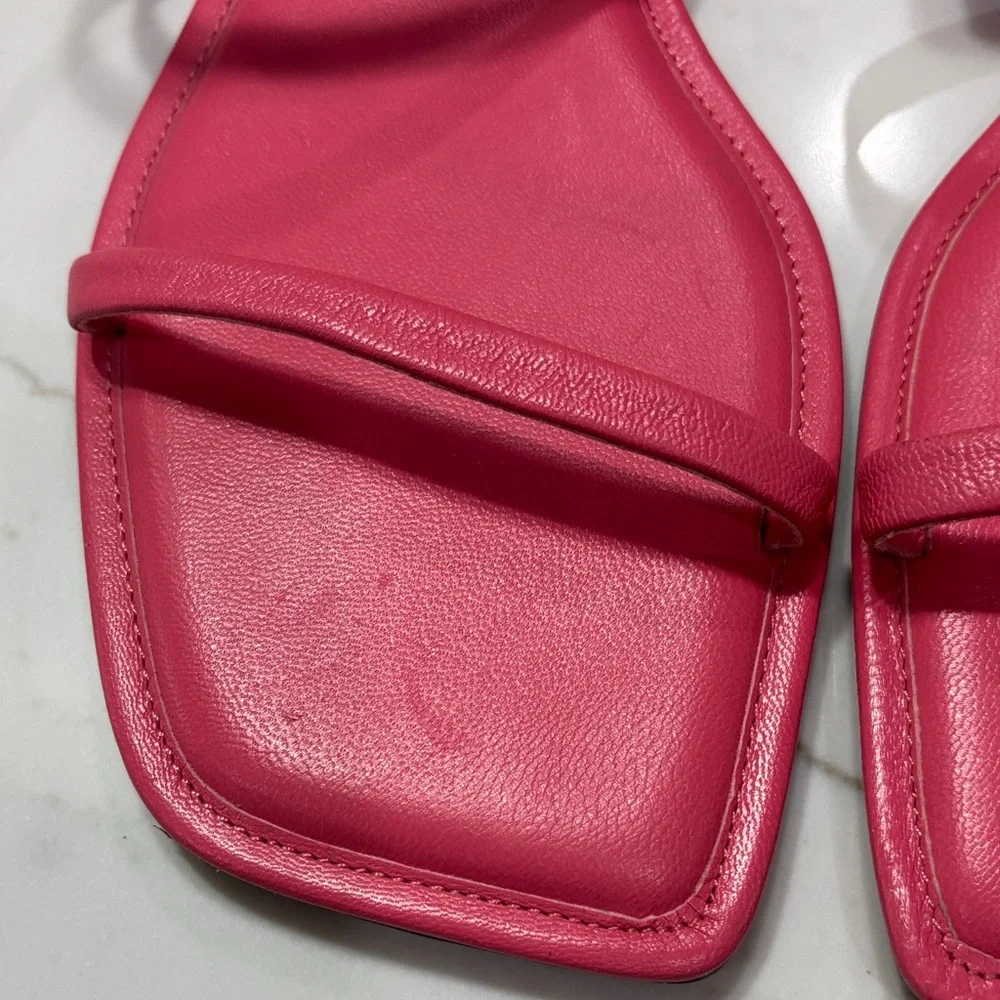 Zara Pink Minimal Double-Strap Slide Sandals - Picture 5 of 10